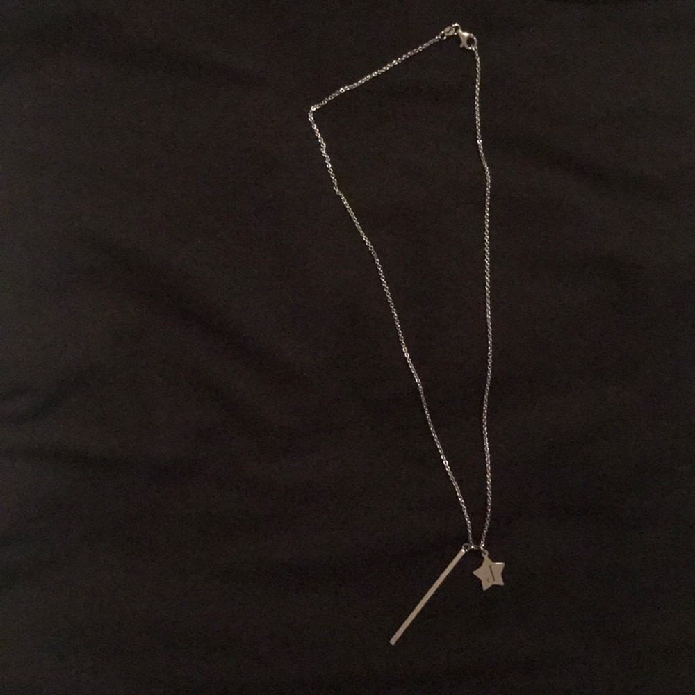 Silver Necklace with “J” on star